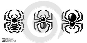 Set of Black Spider Silhouettes