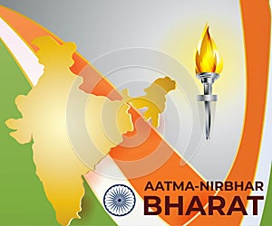 VECTOR ILLUSTRATION SHOWS THE TEXT AATMA NIRBHAR BHARAT MEANS `SELF DEPENDENT INDIA`