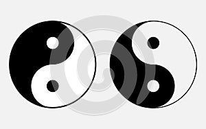 Vector illustration of the sign of Chinese philosophy of the symbol of Confucianism, icons symbolizing the unity of Yin and Yang b