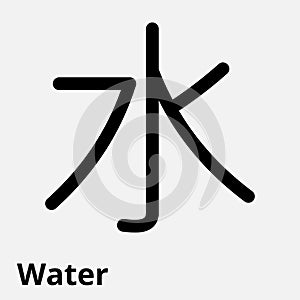 Vector illustration of the sign of Chinese philosophy of the symbol of Confucianism, line icon water