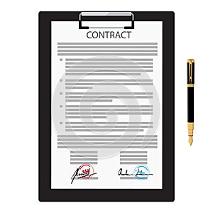 Signed business contract