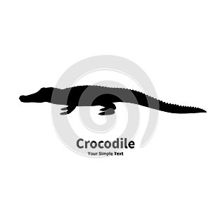 Vector illustration silhouette of crocodile