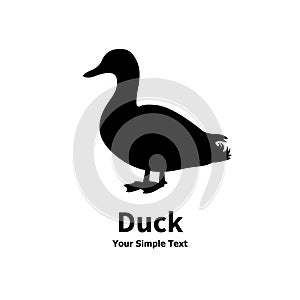 Vector illustration of a silhouette of a duck