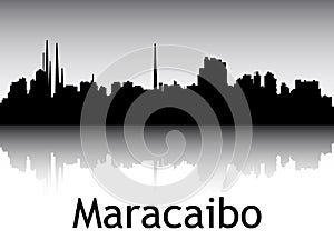Silhouette Skyline Panorama of Maracaibo Venezuela photo