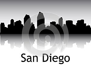 Silhouette Skyline Panorama of San Diego California