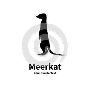 Vector illustration of a silhouette standing meerkat