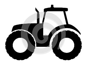 Tractor silhouette on a white background.