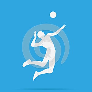 vector illustration silhouette of woman jumping and spiking ball in volleyball match