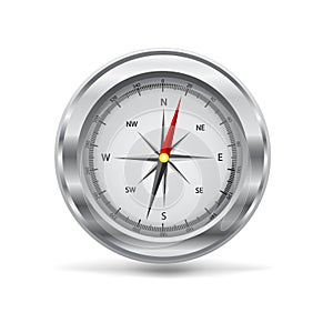 vector illustration of a silver compass