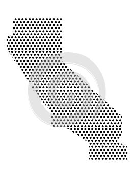 Simplified Dotted Pattern Map of US State of Florida