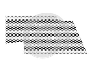 Simplified Dotted Pattern Map of US State of Nebraska