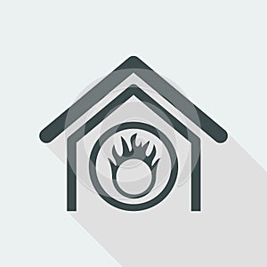 Vector illustration of single isolated danger home icon