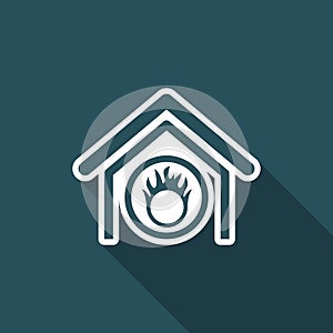 Vector illustration of single isolated danger home icon