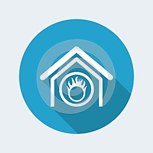 Vector illustration of single isolated danger home icon
