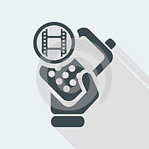 Vector illustration of single isolated phone video icon