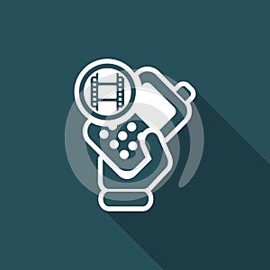 Vector illustration of single isolated phone video icon