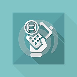 Vector illustration of single isolated phone video icon