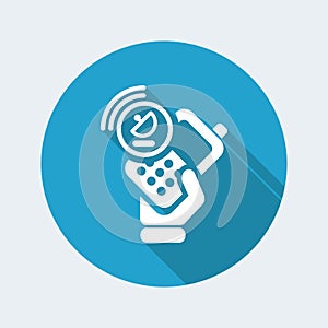 Vector illustration of single isolated satellite phone icon photo