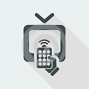 Vector illustration of single isolated tv remote icon