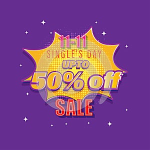 Vector illustration for Singles` Day Sale banner