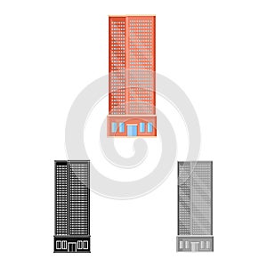 Vector design of skyscraper and hotel icon. Set of skyscraper and center vector icon for stock.