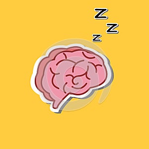 Vector illustration of sleep brain paper cut style