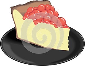 Cherry Cheesecake Vector Illustration