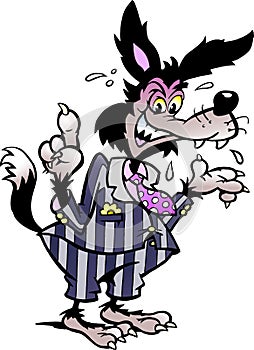 Vector illustration of an Smart Wolf in suit