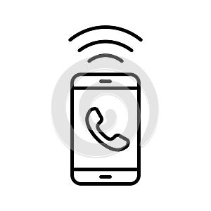 Vector illustration of smartphone incoming call icon