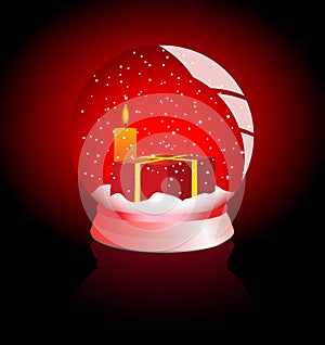 Vector illustration of a snow - globe over white