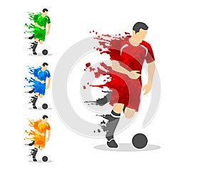 vector illustration of soccer or football player in an action wi