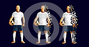 vector illustration soccer football player low-poly style concept england kits uniform colour