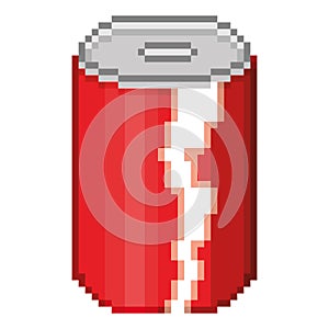 Can of drink soda concept illustration pixelart style asset retro template vector photo