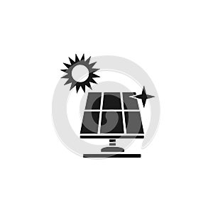 Vector illustration, solar electricity icon.