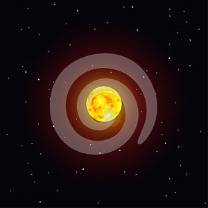 Vector illustration Solar System object, Sun