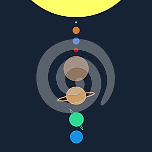 Vector illustration of Solar System planets. Flat design.