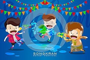 Vector Illustration for â€œSongkranâ€ or â€œWater Festivalâ€ in Thailand and many other countries in Southeast Asia