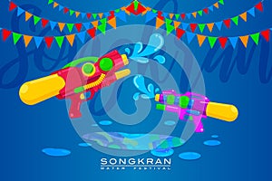 Vector Illustration for â€œSongkranâ€ or â€œWater Festivalâ€ in Thailand and many other countries in Southeast Asia