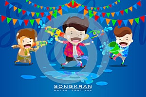 Vector Illustration for â€œSongkranâ€ or â€œWater Festivalâ€ in Thailand and many other countries in Southeast Asia