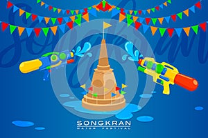 Vector Illustration for â€œSongkranâ€ or â€œWater Festivalâ€ in Thailand and many other countries in Southeast Asia