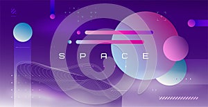 Vektor ilustrace z prostor a galaxie plakát reklamní formát primárně určen pro použití na webových stránkách nebo 
