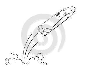 Vector illustration of space ship rocket launch