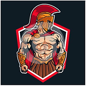 Sparta Warrior Mascot Logo Emblem Character photo