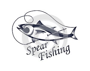 Vector Illustration of the Spear Fishing.