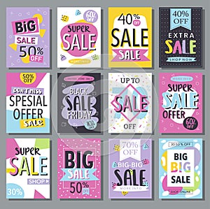 Vector illustration special offer big sale flayer card template special spring discount promotion poster.