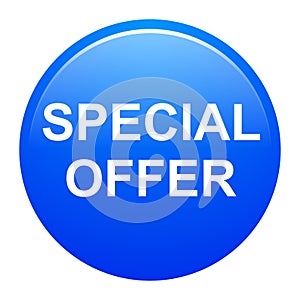 Special offer blue round button