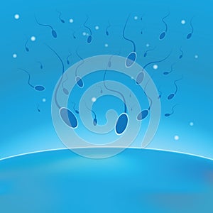 Vector illustration of spermatozoon and egg cell