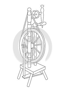 Vector illustration of spinning wheel