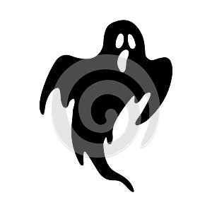 Vector illustration of a spooky ghost silhouette.