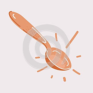 Vector illustration of spoon. Teaspoon isolated on white background.